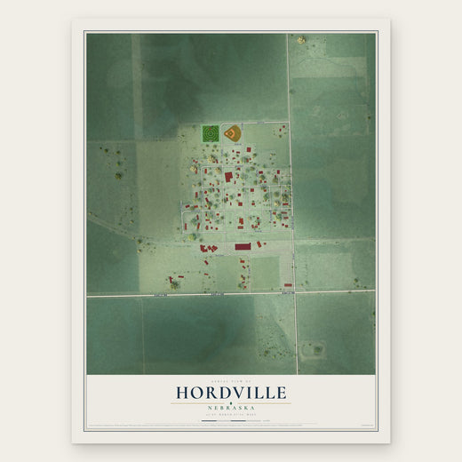 Hordville, Nebraska map print, the full design