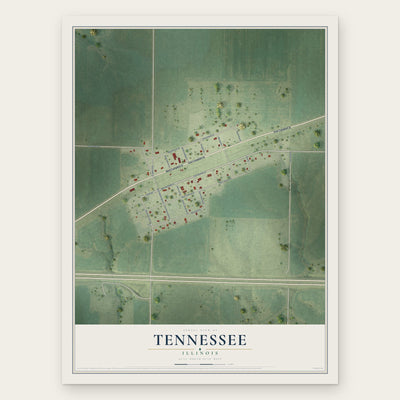 Tennessee, Illinois map print, the full design