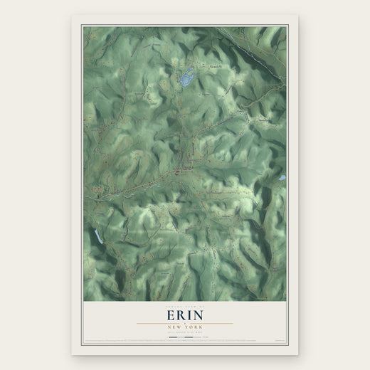 Erin, New York map print, the full design