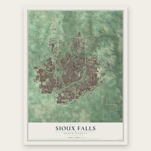 Sioux Falls, South Dakota map print, the full design