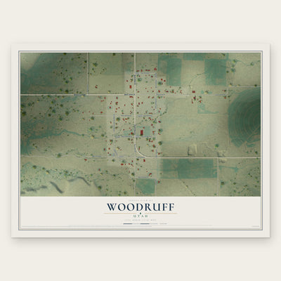 Woodruff, Utah map print, the full design