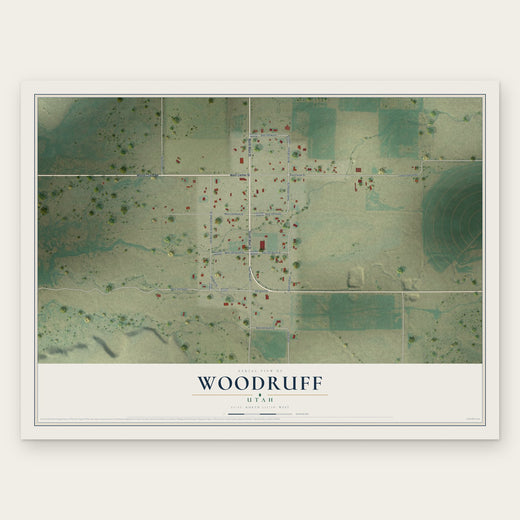 Woodruff, Utah map print, the full design
