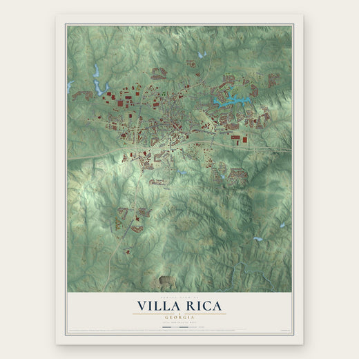 Villa Rica, Georgia map print, the full design
