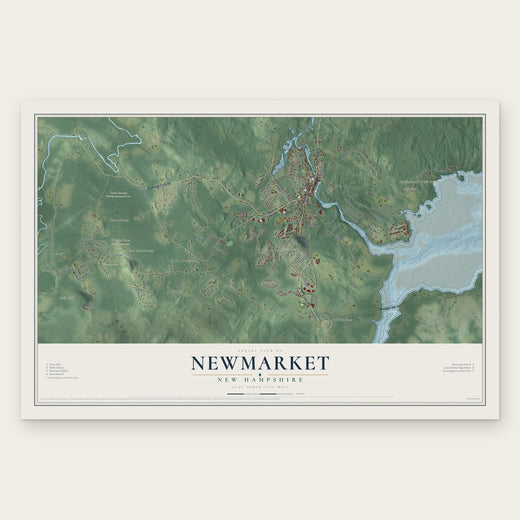 Newmarket, New Hampshire map print, the full design