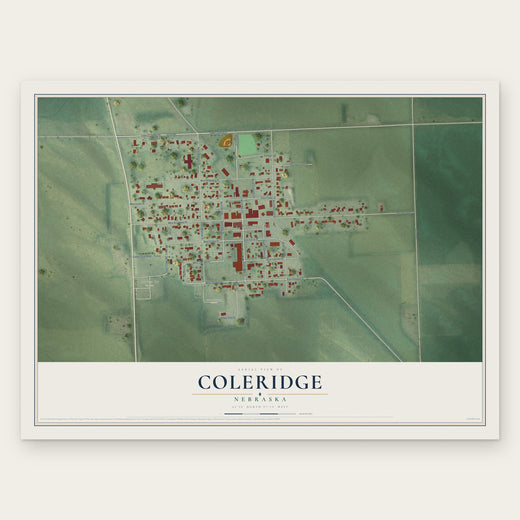 Coleridge, Nebraska map print, the full design