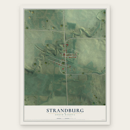 Strandburg, South Dakota map print, the full design