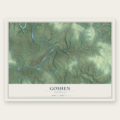 Goshen, Arkansas map print, the full design