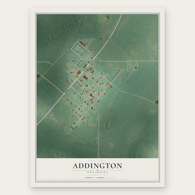 Addington, Oklahoma map print, the full design