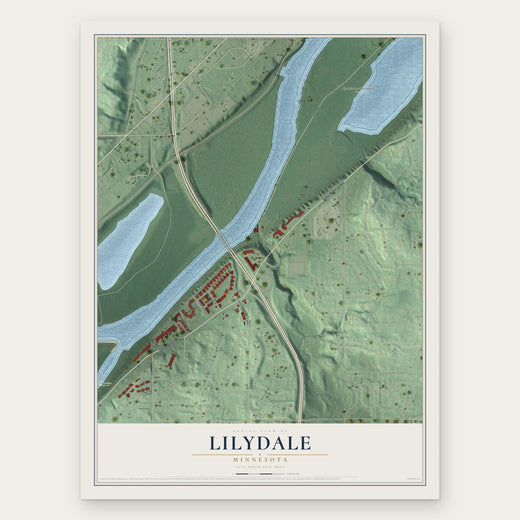 Lilydale, Minnesota map print, the full design