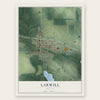 Larwill, Indiana map print, the full design