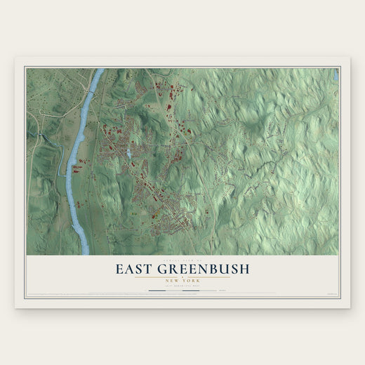 East Greenbush, New York map print, the full design