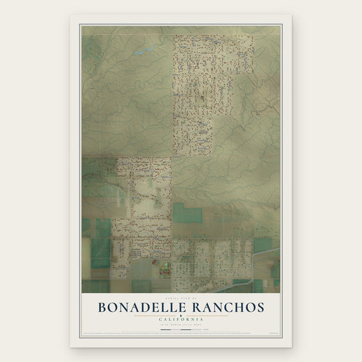 Bonadelle Ranchos, California map print, the full design