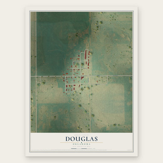Douglas, Oklahoma map print, the full design