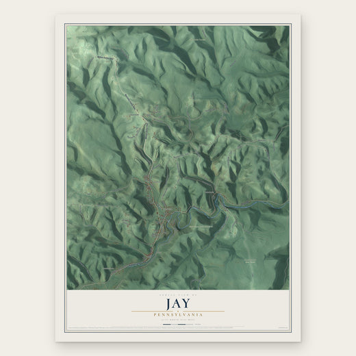 Jay, Pennsylvania map print, the full design