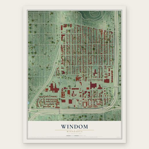 Windom, Minneapolis, Minnesota map print, the full design