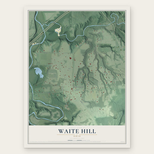 Waite Hill, Ohio map print, the full design