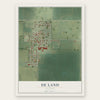 De Land, Illinois map print, the full design