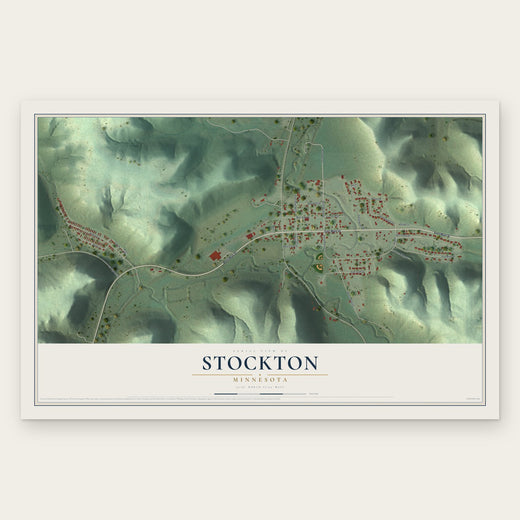 Stockton, Minnesota map print, the full design