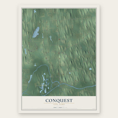 Conquest, New York map print, the full design