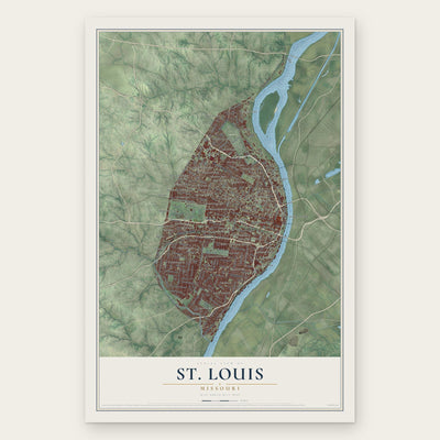 St. Louis, Missouri map print, the full design