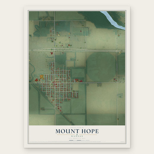 Mount Hope, Kansas map print, the full design