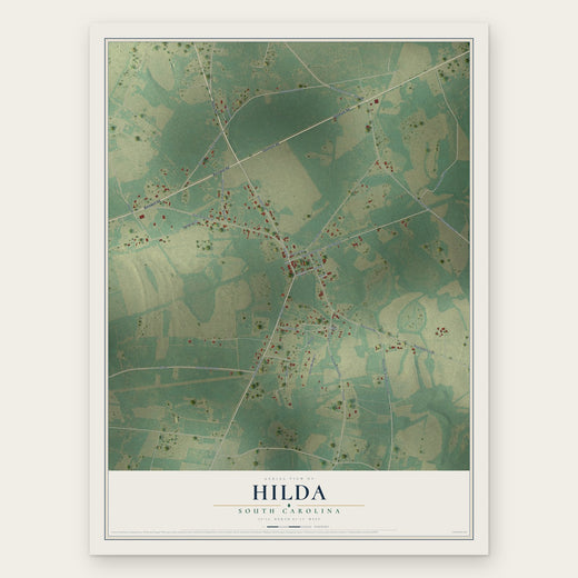 Hilda, South Carolina map print, the full design