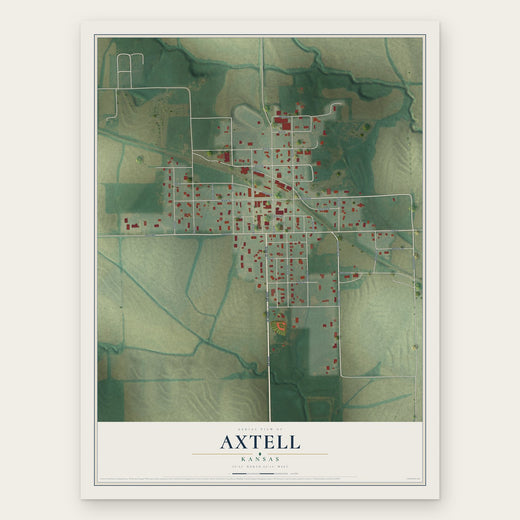 Axtell, Kansas map print, the full design