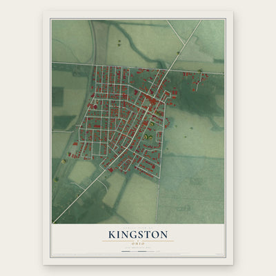 Kingston, Ohio map print, the full design