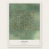 Levan, Utah map print, the full design