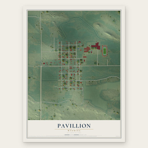 Pavillion, Wyoming map print, the full design