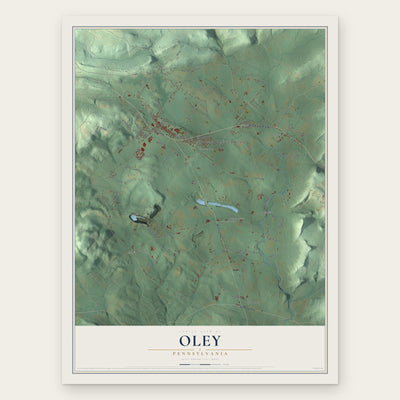 Oley, Pennsylvania map print, the full design