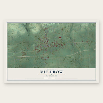 Muldrow, Oklahoma map print, the full design