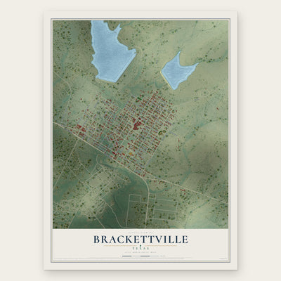Brackettville, Texas map print, the full design