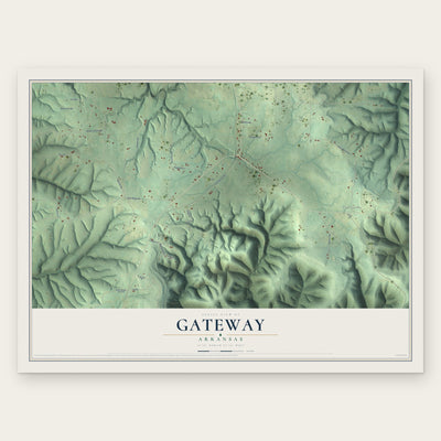 Gateway, Arkansas map print, the full design