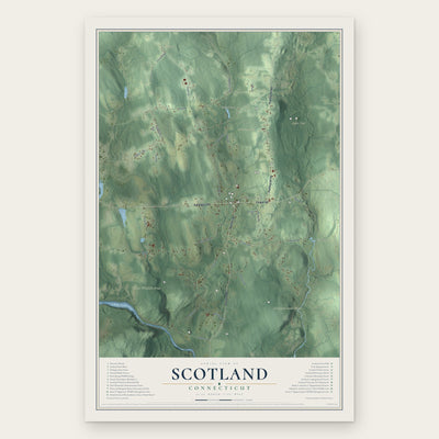 Scotland, Connecticut map print, the full design