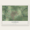 Sandwich, Illinois map print, the full design