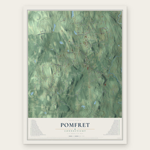 Pomfret, Connecticut map print, the full design