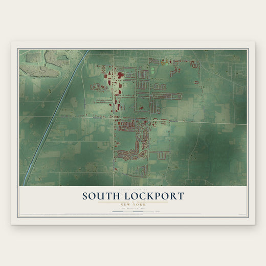 South Lockport, New York map print, the full design