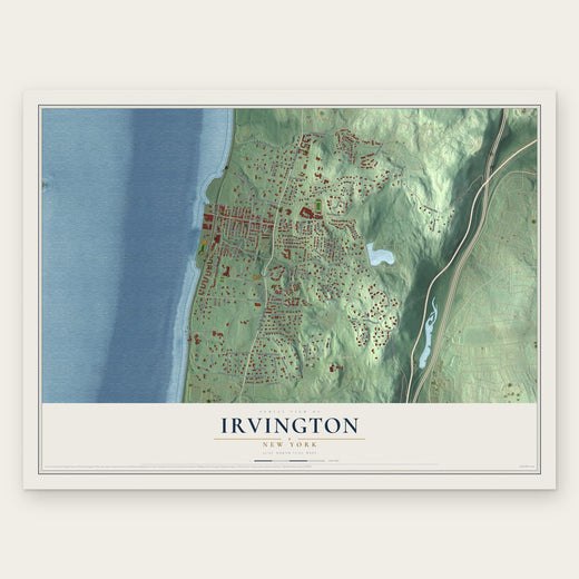 Irvington, New York map print, the full design