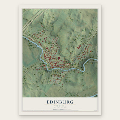 Edinburg, Virginia map print, the full design