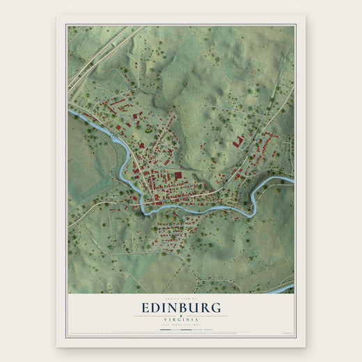 Edinburg, Virginia map print, the full design
