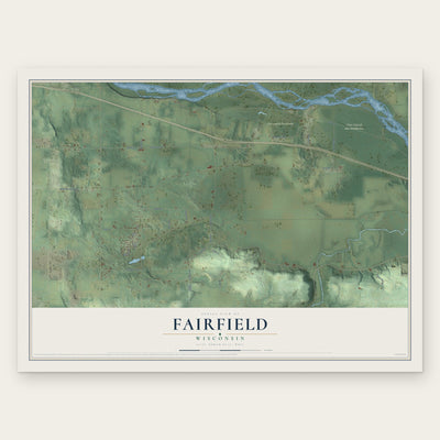 Fairfield, Wisconsin map print, the full design