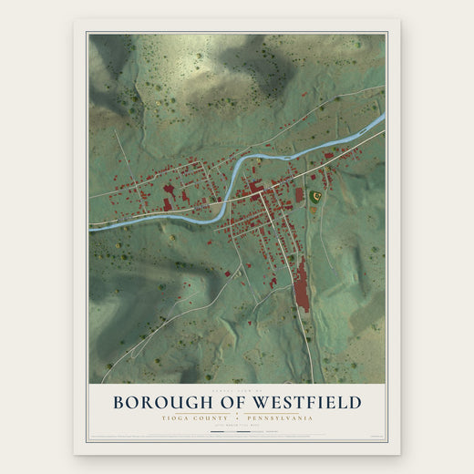 Borough of Westfield, Tioga County, Pennsylvania map print, the full design