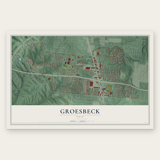 Groesbeck, Ohio map print, the full design