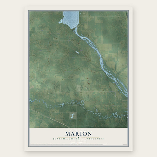 Marion, Juneau County, Wisconsin map print, the full design