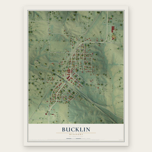 Bucklin, Missouri map print, the full design