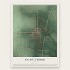 Coatesville, Indiana map print, the full design