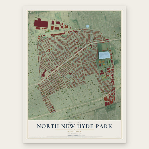 North New Hyde Park, New York map print, the full design