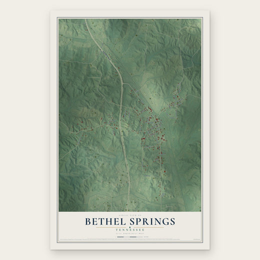 Bethel Springs, Tennessee map print, the full design