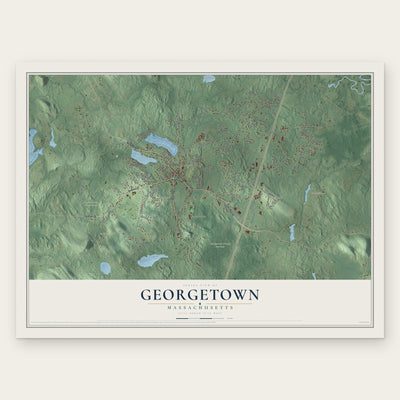 Georgetown, Massachusetts map print, the full design